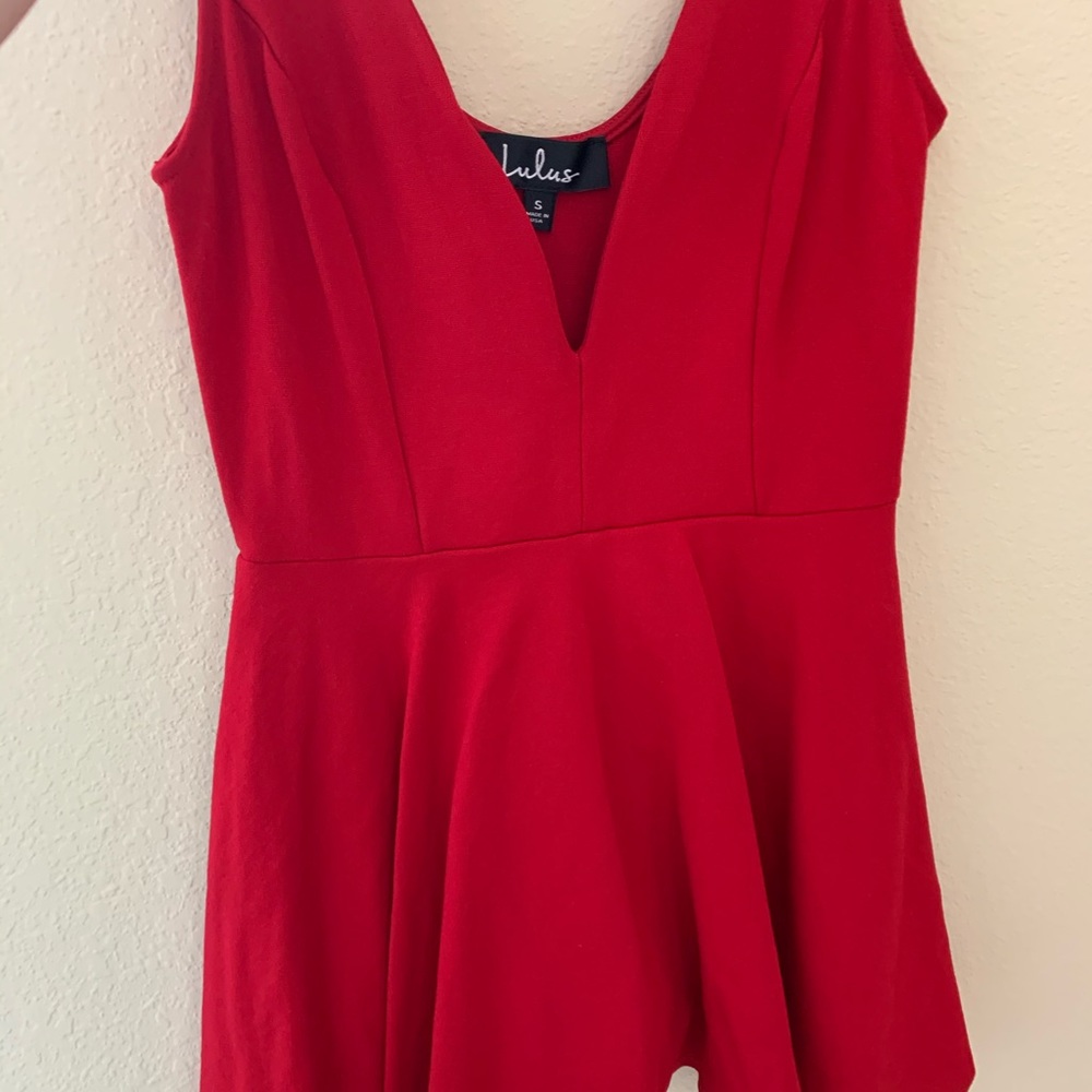 Red romper from Lulus - Picture 5 of 6